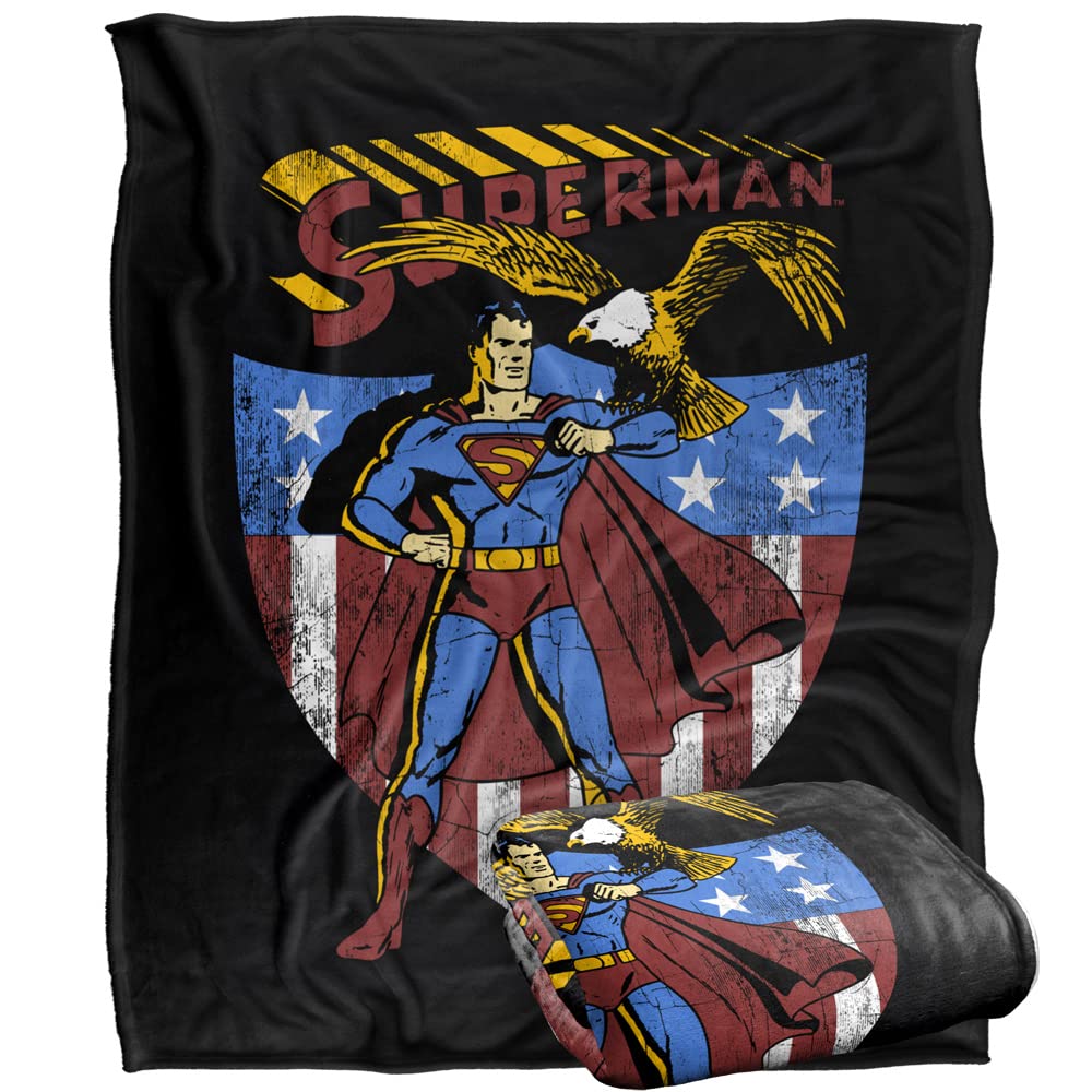 SUPERMAN All American Officially Licensed Silky Touch Super Soft Throw Blanket 152 x 127 cm