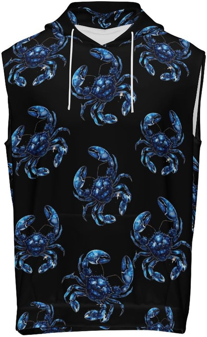 Men's Workout Hooded Tank Tops Sleeveless Muscle Gym T-Shirts