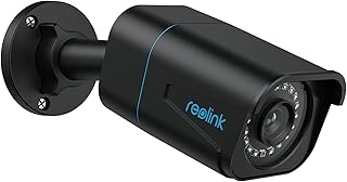 Reolink 4K PoE CCTV Security Camera, Smart Human/Vehicle Detection, Work with Smart Home IP Outdoor Camera, Timelapse, Up to 256GB microSD Card Slot for 24/7 Recording, RLC-810A Black