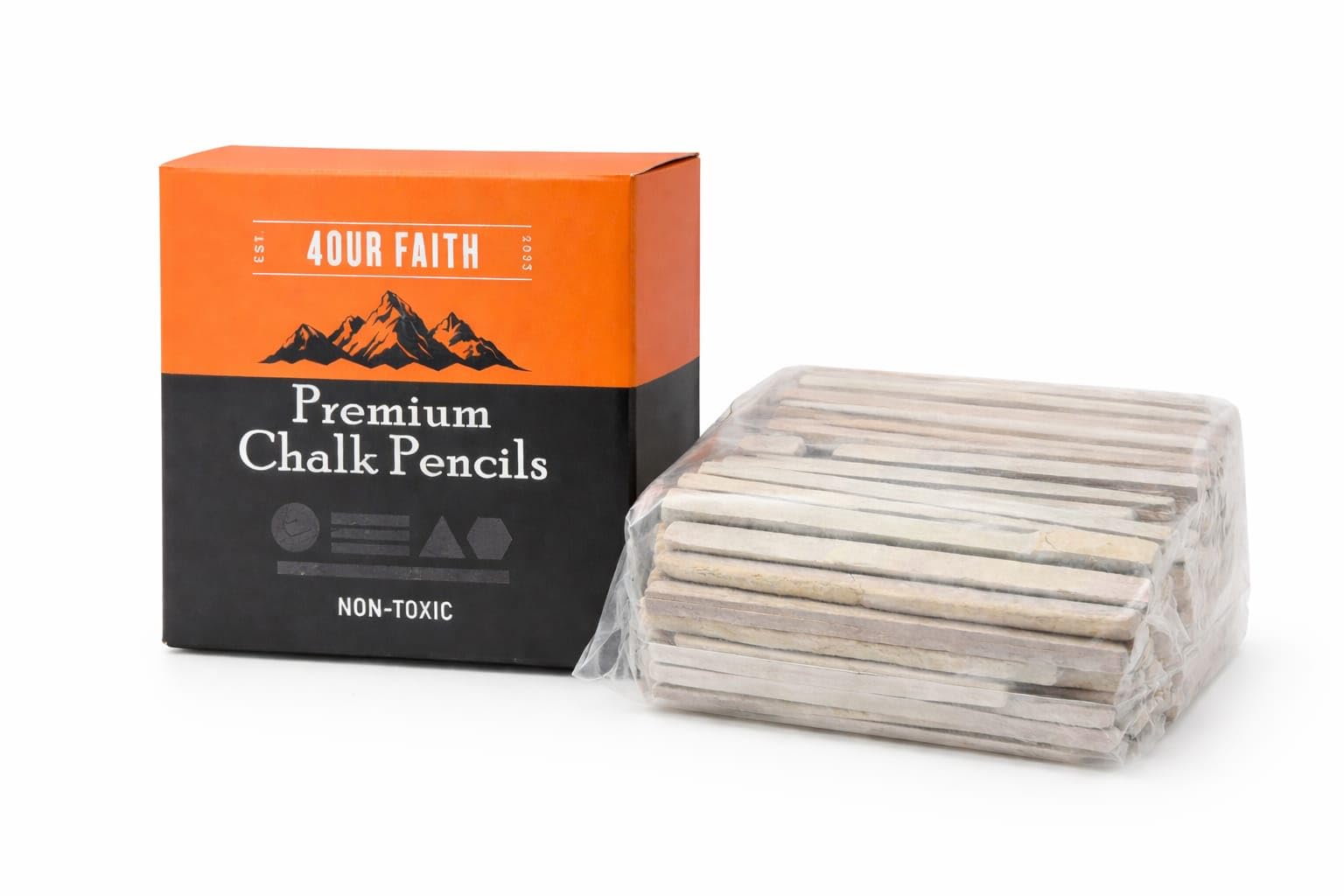 4OUR FAITH Thin Slate Pencils 325g | Natural Edible Chalk | Indian Limestone Candy Snack | Mineral-Rich Earthy Treat | Traditional Craving Satisfier