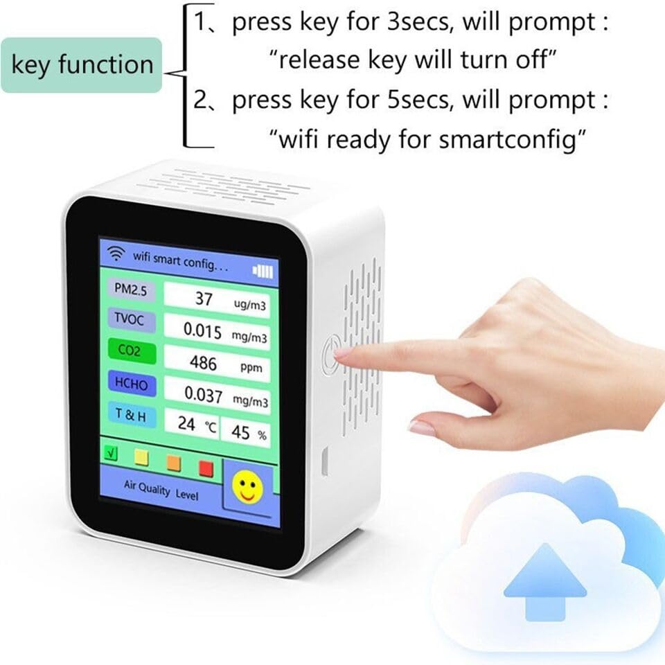 DREAWOO Accurate Multifunctional Fit Formaldehyde Detector Fit for Air Quality Analysis