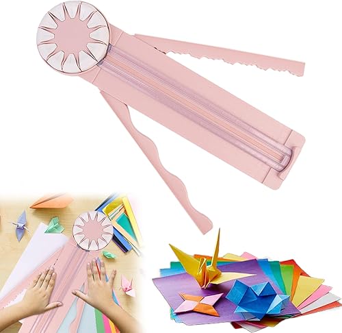 Paper Craft - Cortador de bordes, 12 formas en 1, cortador de bordes de papel para manualidades con 10 cartulinas de colores, cortador de papel
