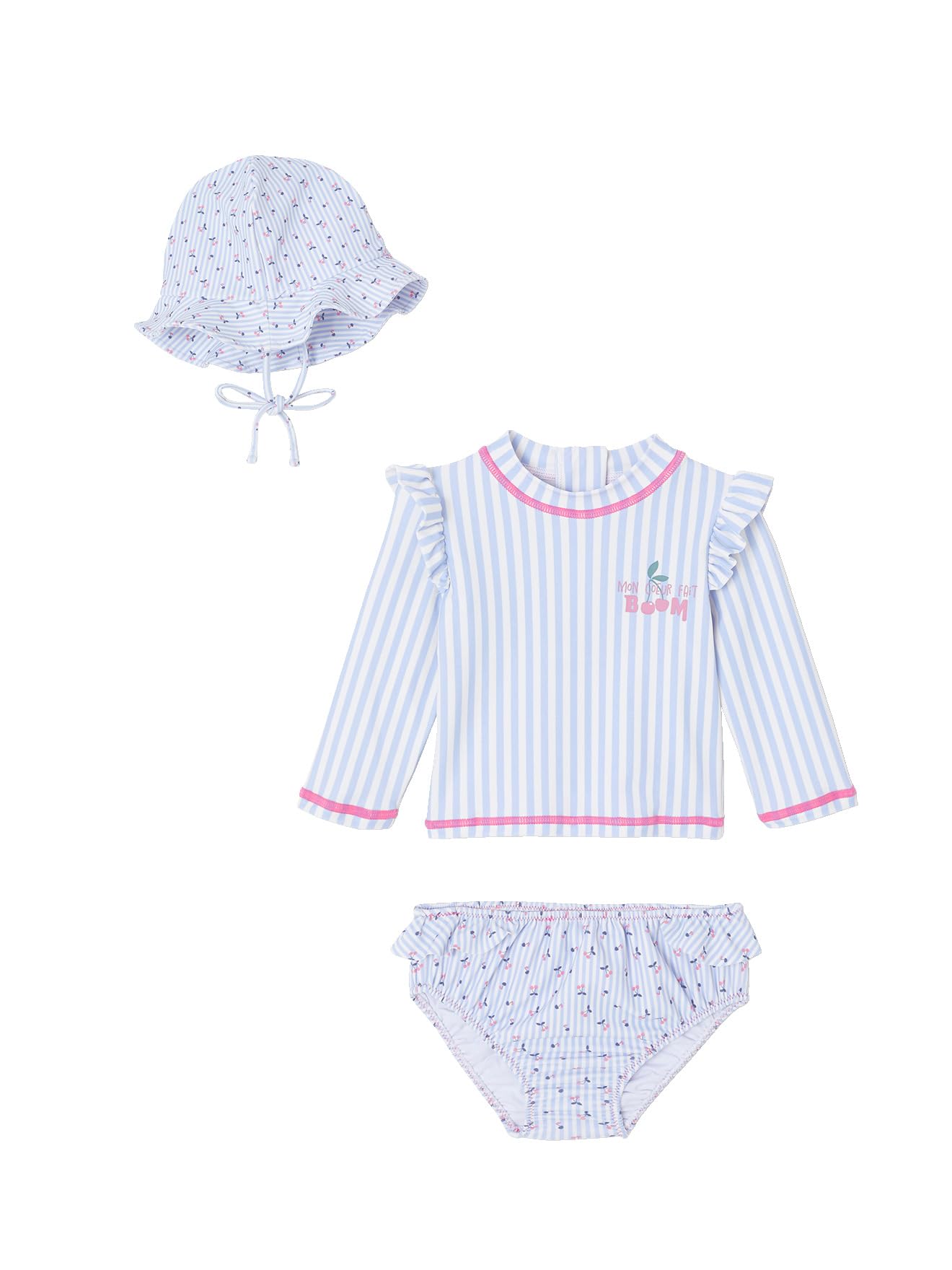 VERTBAUDET Maillot Bain 3 pièces Rayures