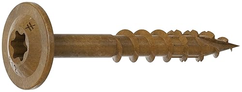 Simpson Strong-Tie CBT08114R300 Tornillo de construcción con cabeza de oblea - 8 x 1-1/4 pulgadas. T20, Quik Guard, Tan (300 unidades)