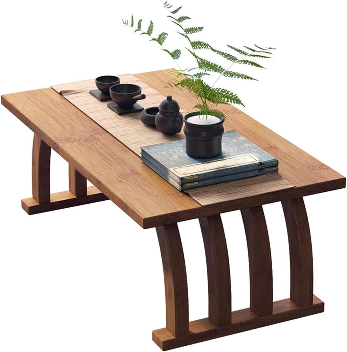 Japanese Floor Table, Multi-Functional Coffee Table, Tatami Low Tables for Sitting on the Floor, Bamboo Tea Tables for Living Room Bedroom Meditation(70x37x31cm/27.5x14.5x12.2'')