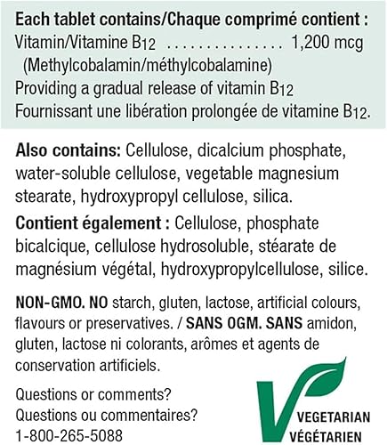 Miniatura 2 de Jamieson Vitamina B12 1200mcg liberación cronometrada, 200 tabletas