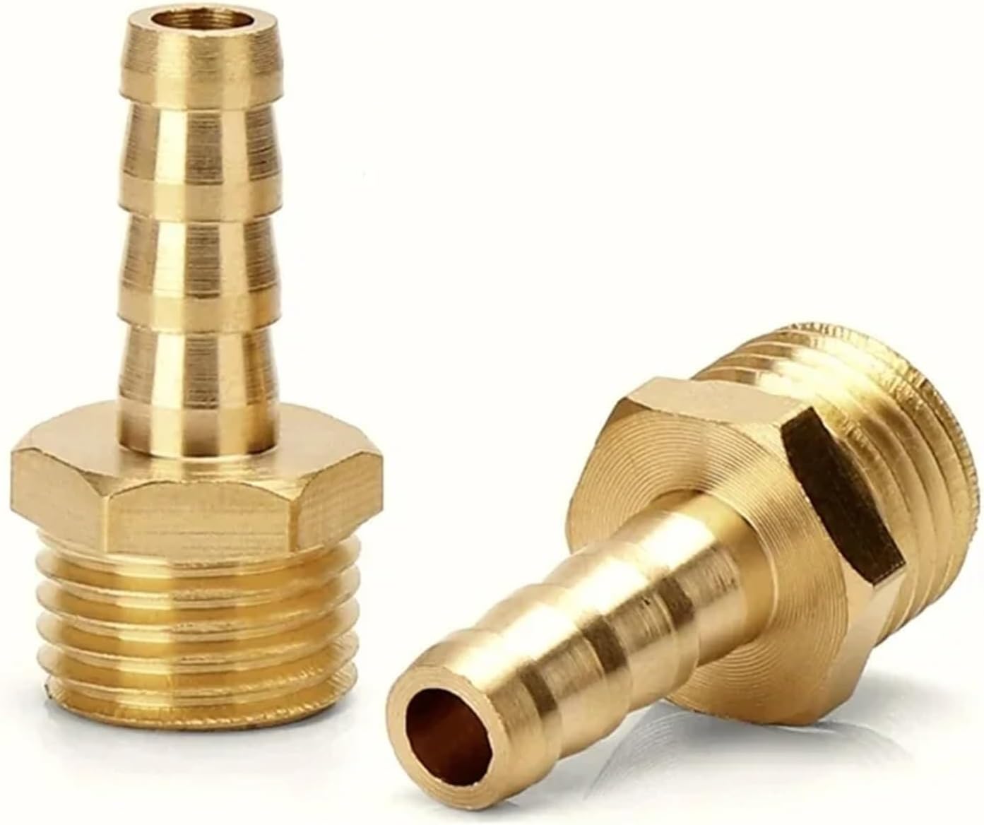 PC Hose Barb Tail Pagoda Connector 6 8 10 12 14 16mm 1/8 1/2 3/4 3/8 Male Thread Brass Water Pipe Fittings 20/100Pcs(Barb 6mm-1I4,100 Pcs)