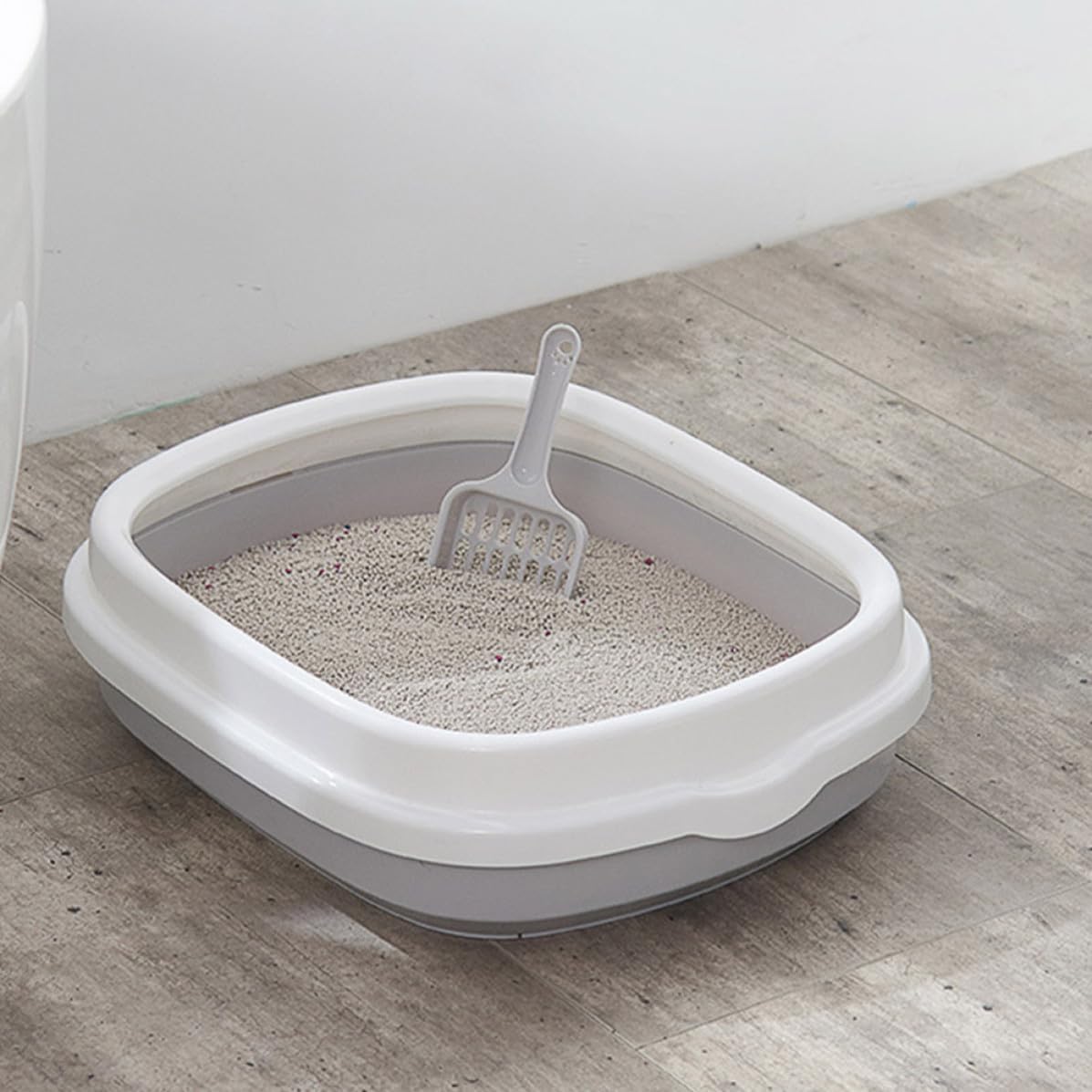 Semi Enclosed Cat Litter Toilet for Training Splash Proof Plastic