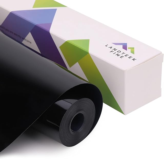 Black Heat Transfer Vinyl Roll - 12ich x 20Feet Black Iron on Vinyl Roll, Black HTV Vinyl for T-Shirt Clothing and Other
