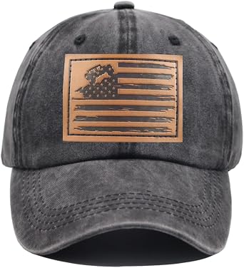 HHNLB American Flag Trucker Hat, Adjustable USA Flag Car Baseball Cap Distressed Retro Washed for Men Women