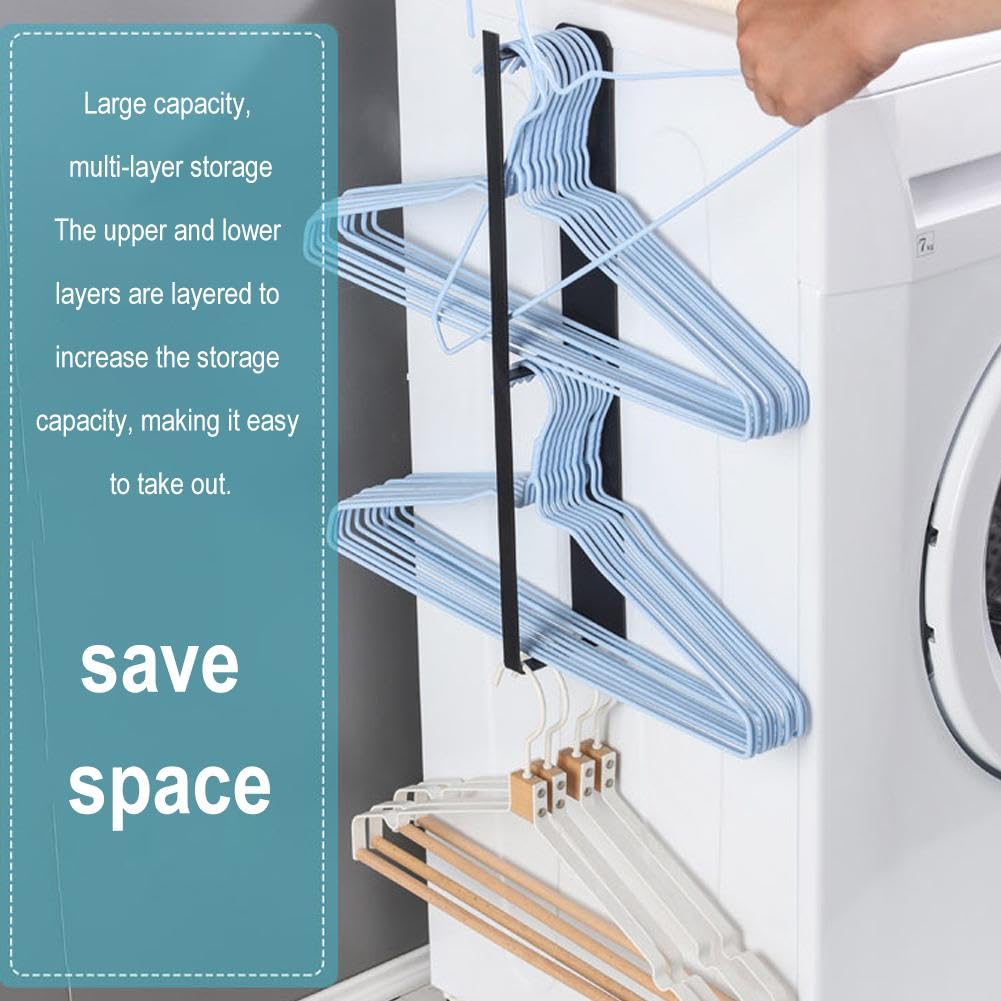 Boddceto Cintre Magnétique Pour Sèche-Linge - Organisateur Buanderie Latéral, Support Robuste Pour Tringle