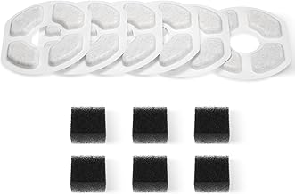 Replacement Activated Carbon Filter Ion Exchange Resin for Stouchi WDQ3 2.5L Cat Automatic Water Supply, 6 Filters, 6 Sponges