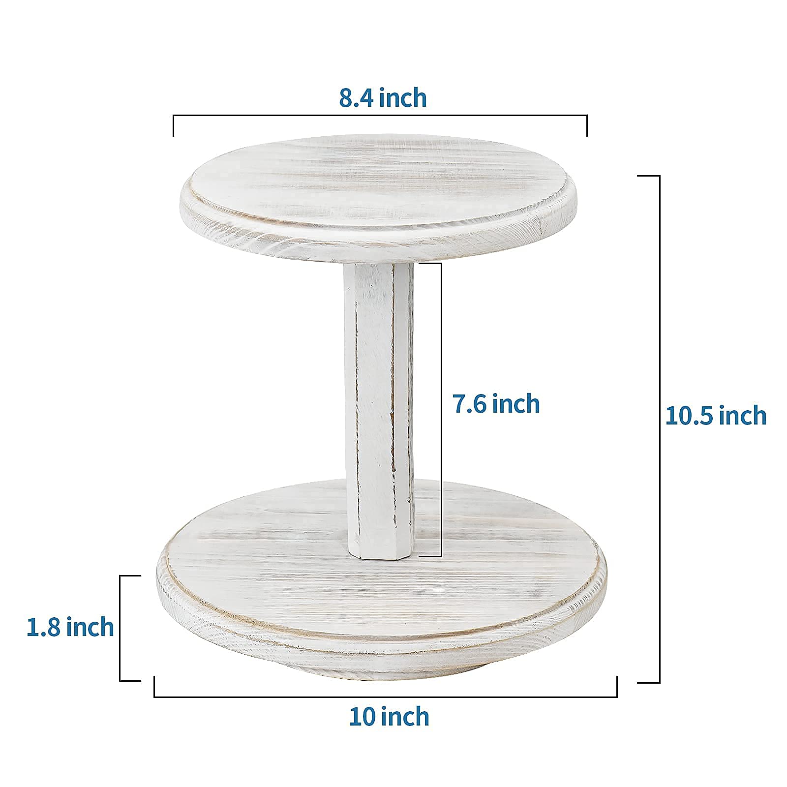 Cake Stand for Dessert Table Lazy Susan,2 Tier Rotating Cake Holder Tray Serving Platter, Wood