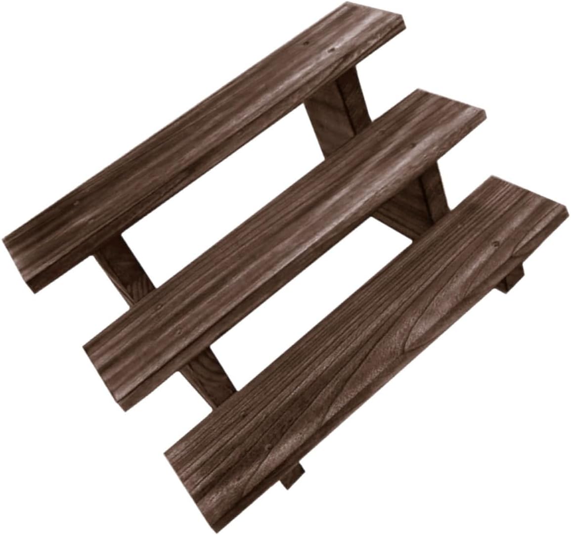 MAGICLULU Wooden Display Rack for Pots and Collectibles Desktop Organizer Figures Jewelry and Plants Rustic Design for Home Decor and Storage
