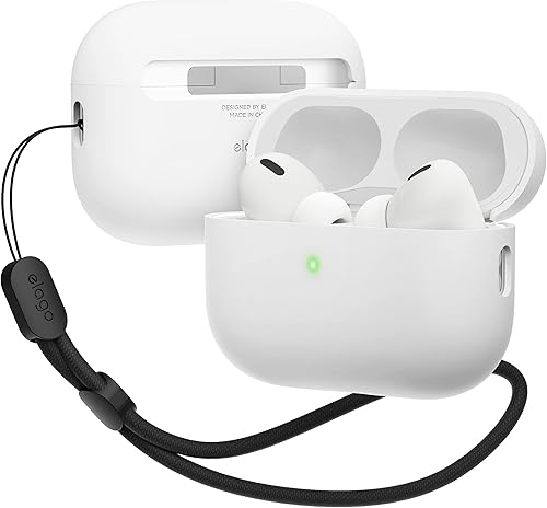 elago Funda híbrida líquida compatible con AirPods Pro de 2 generación con cordón, compatible con AirPods Pro 2, protección de triple capa,