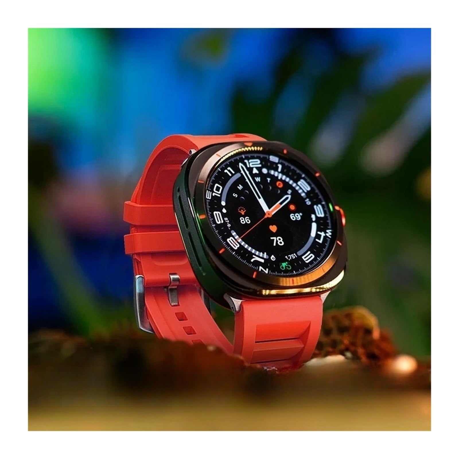 Correa de caucho fluorado for Samsung Galaxy Watch 7 Ultra 47 mm, deportiva, transpirable, correa de reloj