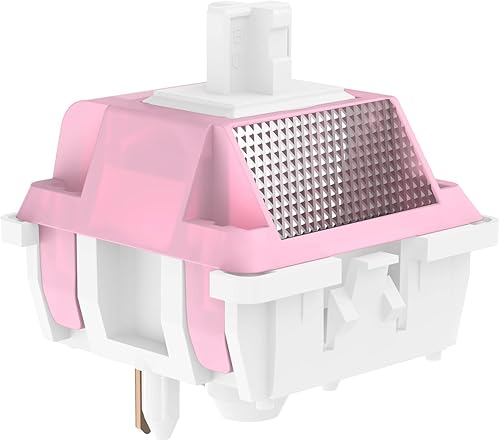 Miniatura 3 de ZugGear DUROCK - Interruptores de loto blanco, DUROCK - Interruptor de teclado táctil ligero de 1.98 oz con poste largo, chapado en oro, PC