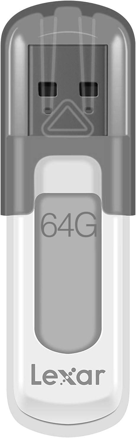 Lexar JumpDrive V100 64GB USB 3.0 Flash Drive, Gray (LJDV100-64GABNL)