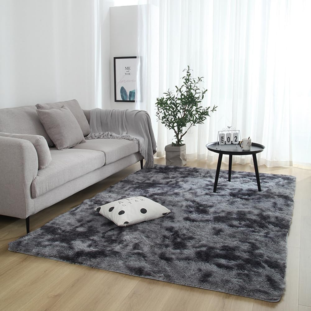 Tapis de sol shaggy lavable pour un salon moderne sans taches