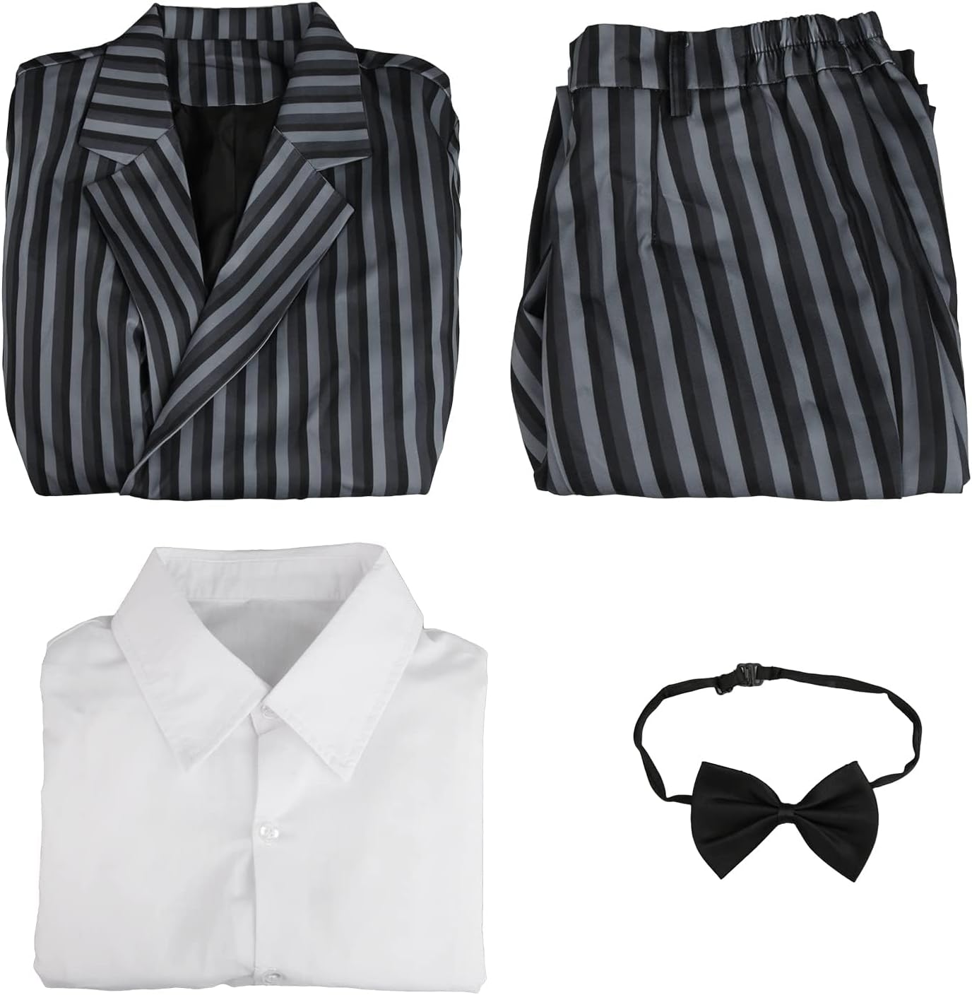 Mens Costume 1920s Gangster Suit Striped Blazer Pants Shirt Tie Outfit Halloween Cosplay Party Uniform - Image 7