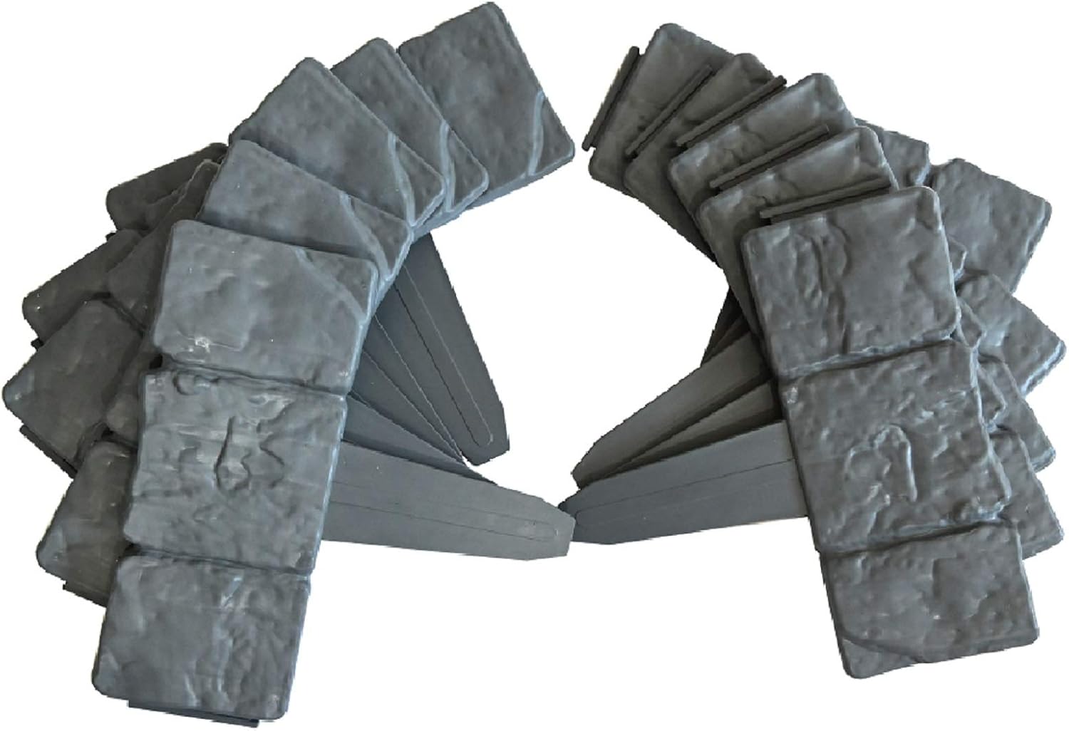 Ram©20 x Pack Dark Grey Cobbled Stone Effect Garden Lawn Edging Plant Border - Simply Hammer in 10 Pack Dark Grey Cobbled Stone Effect Garden Lawn Edging Plant Border - Simply Hammer in 5 Meter