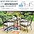PHI VILLA 5 Piece Outdoor Dining Set with 10ft Umbrella, 37" Square Metal Dining Table & 4 Cushioned Metal Chairs & 3-Tier Navy Blue Umbrella for Patio, Deck, Yard, Porch
