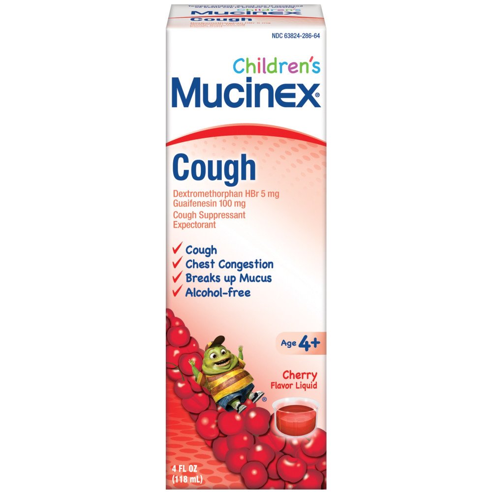 Mucinex Children's Expectorant and Cough Suppressant, Cherry, 4 Ounce