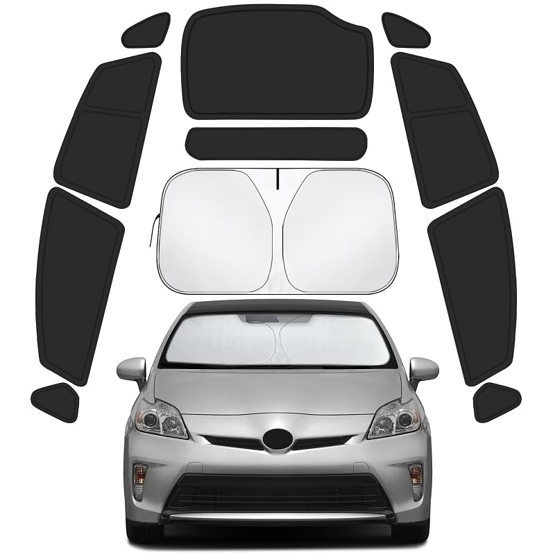 Protetor solar para janelas e para-brisas Toyota Prius 2010–2015 Lonyaqui, conjunto com 11 peças