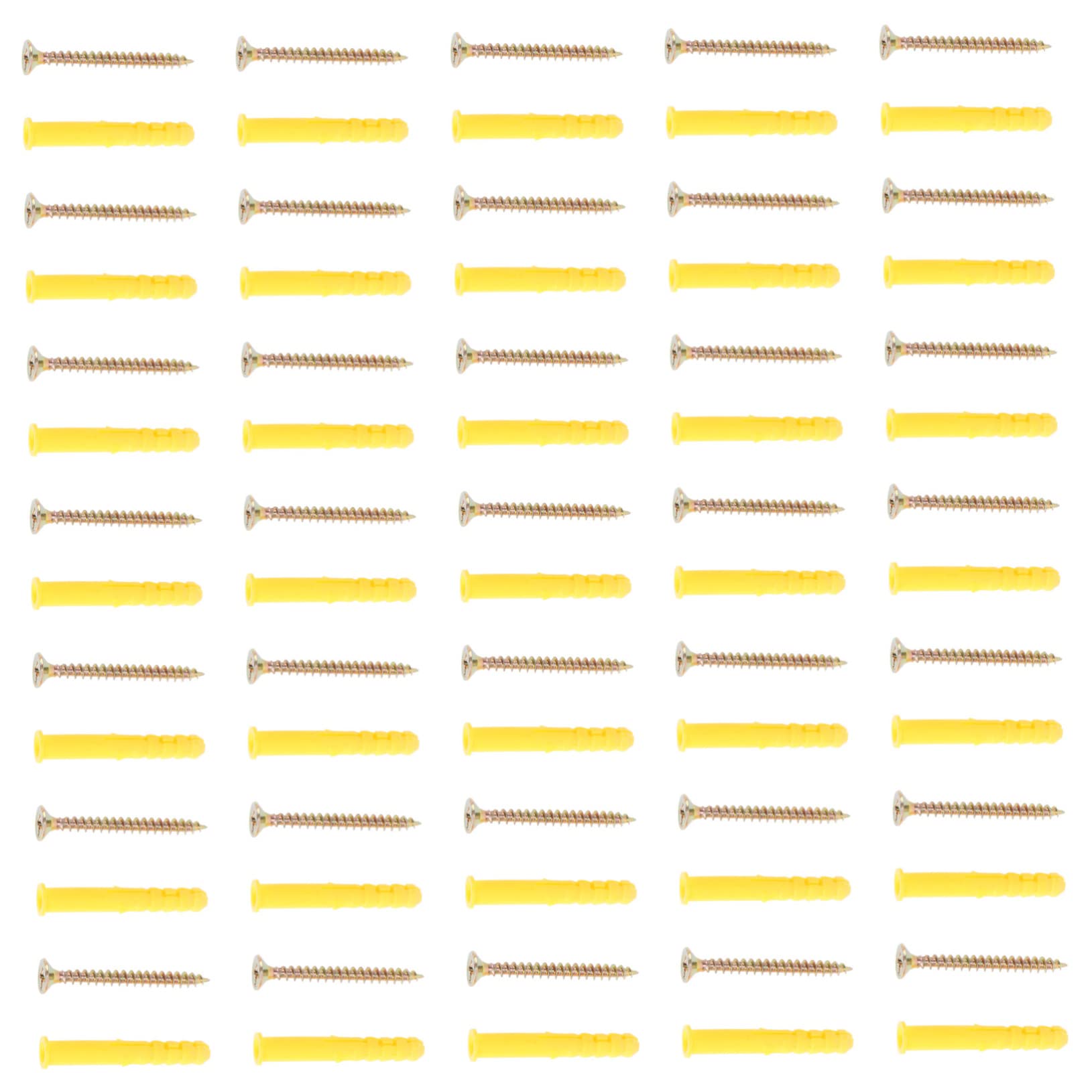STOBAZA 100 Sets Fasteners for Concrete Yellow Expansion Pegs with High Reliability for Solid Concrete Applications