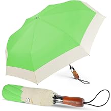 Large Golf Umbrella 54 Inch Compact Folding Auto Close Wood Handle Rain