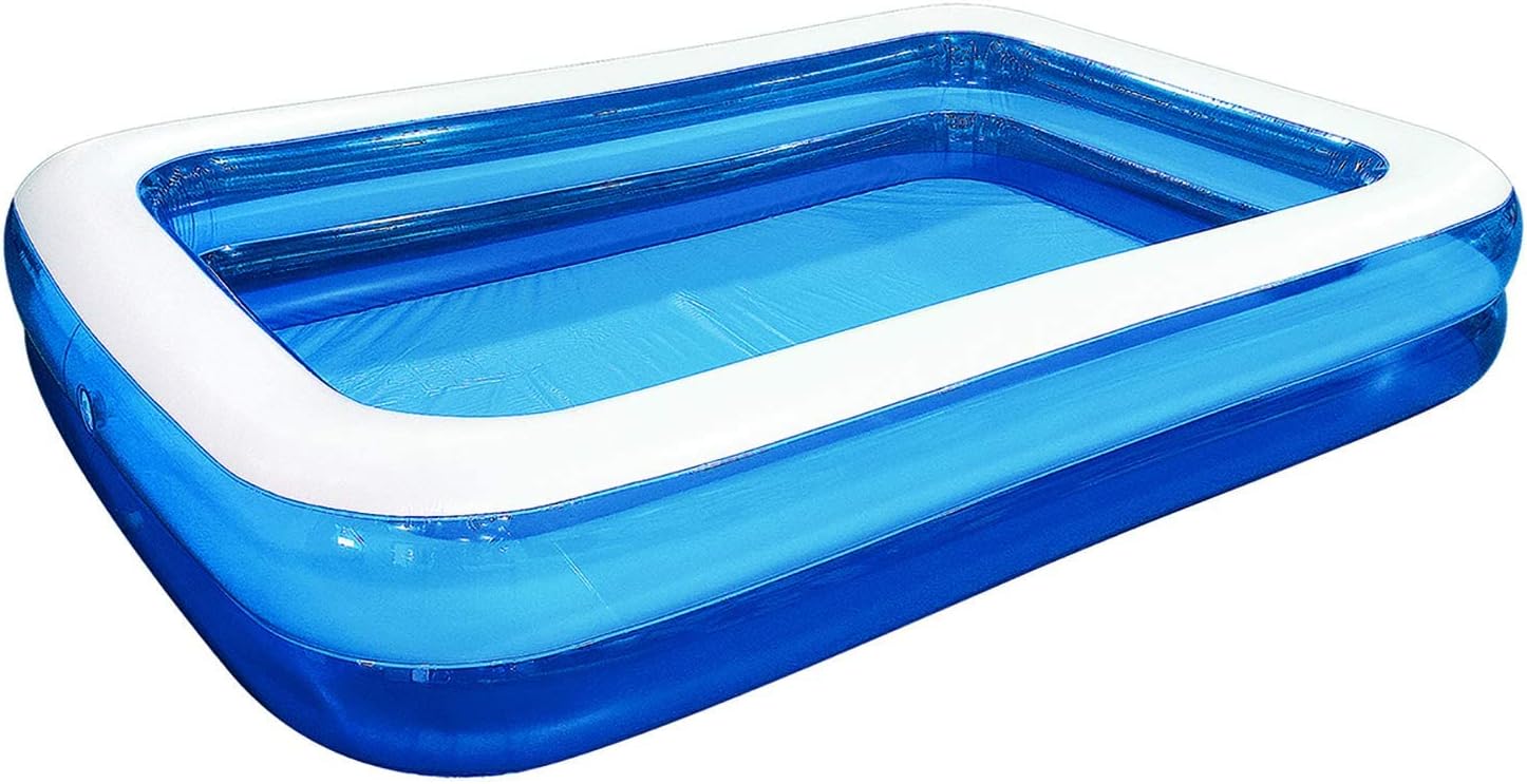 Inflatable Kiddie Swimming Pool, Rectangular, 79"x59"x20", 116 Gallons, Outdoor, Backyard Family Recreational Activities with Kids and Toddlers
