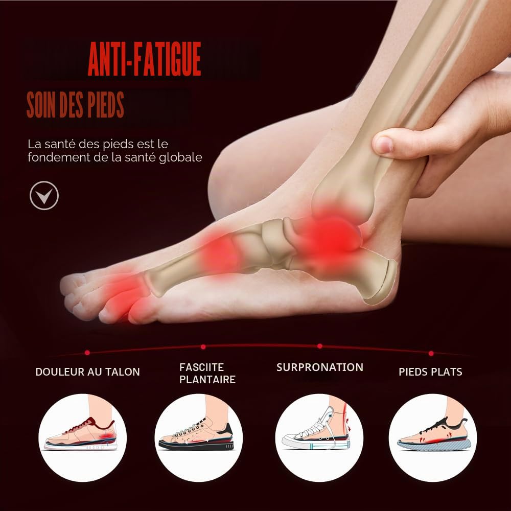 VALSOLE Semelle intérieure orthopédique pour homme et femme, semelle intérieure de soutien de la voûte plantaire, pieds plats, métatarsalgie, douleurs au talon, absorption des chocs et inserts