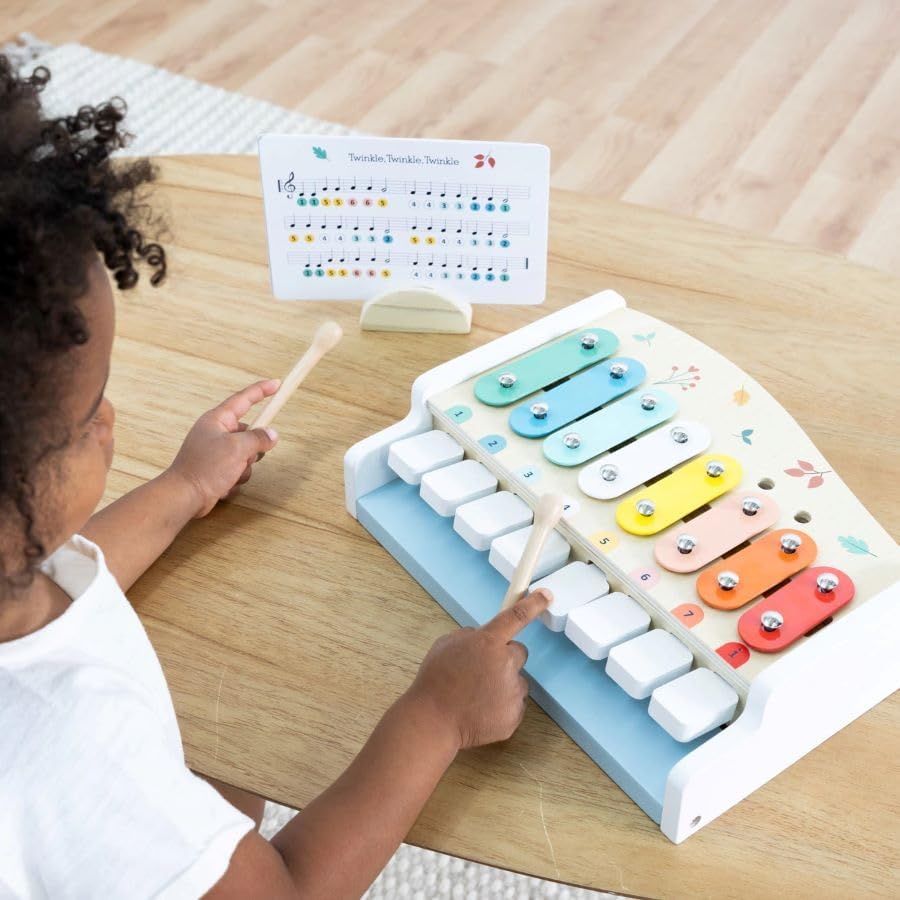 Fat Brain Toys Musical Piano 2-in-1-2-in-1 Bell Set Music for Ages 2 to 5