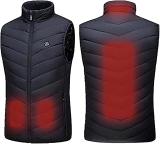 Yokbeer Men's Women's Heated Vest with 3 Heating Levels, 4 Heating Zones, Washable Stand Collar Lightweight Zip Heated Vest