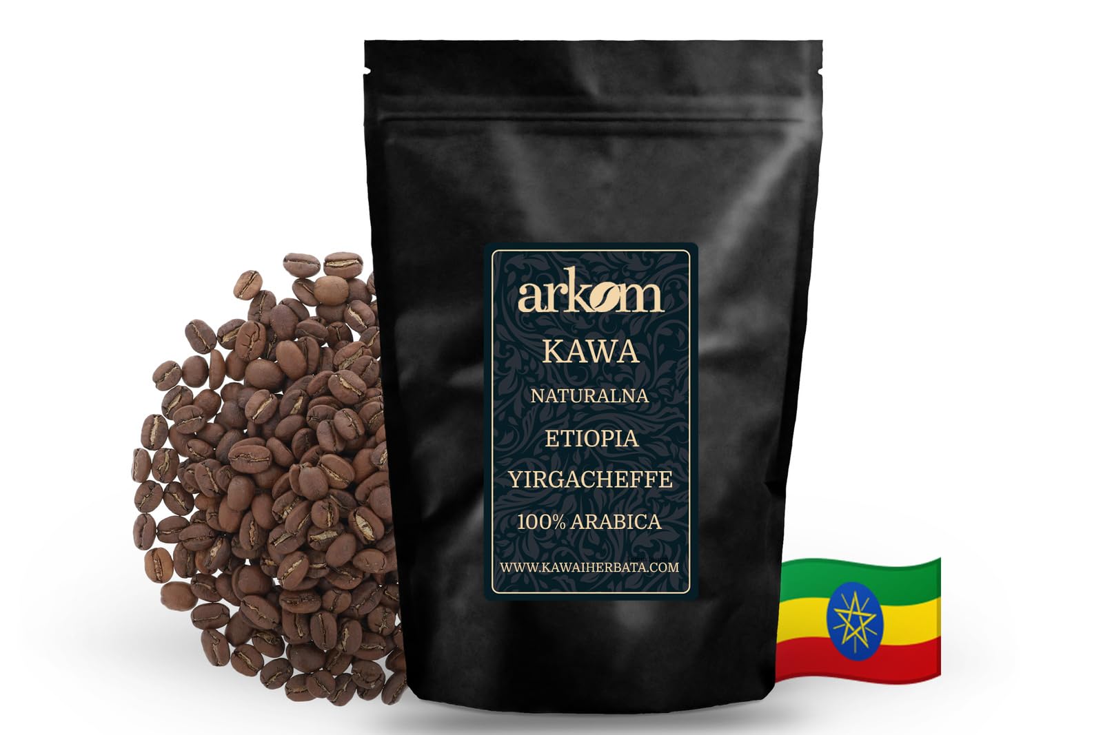Arkom Etiopia Yirgacheffe Kawa ziarnista Arabica, 250g