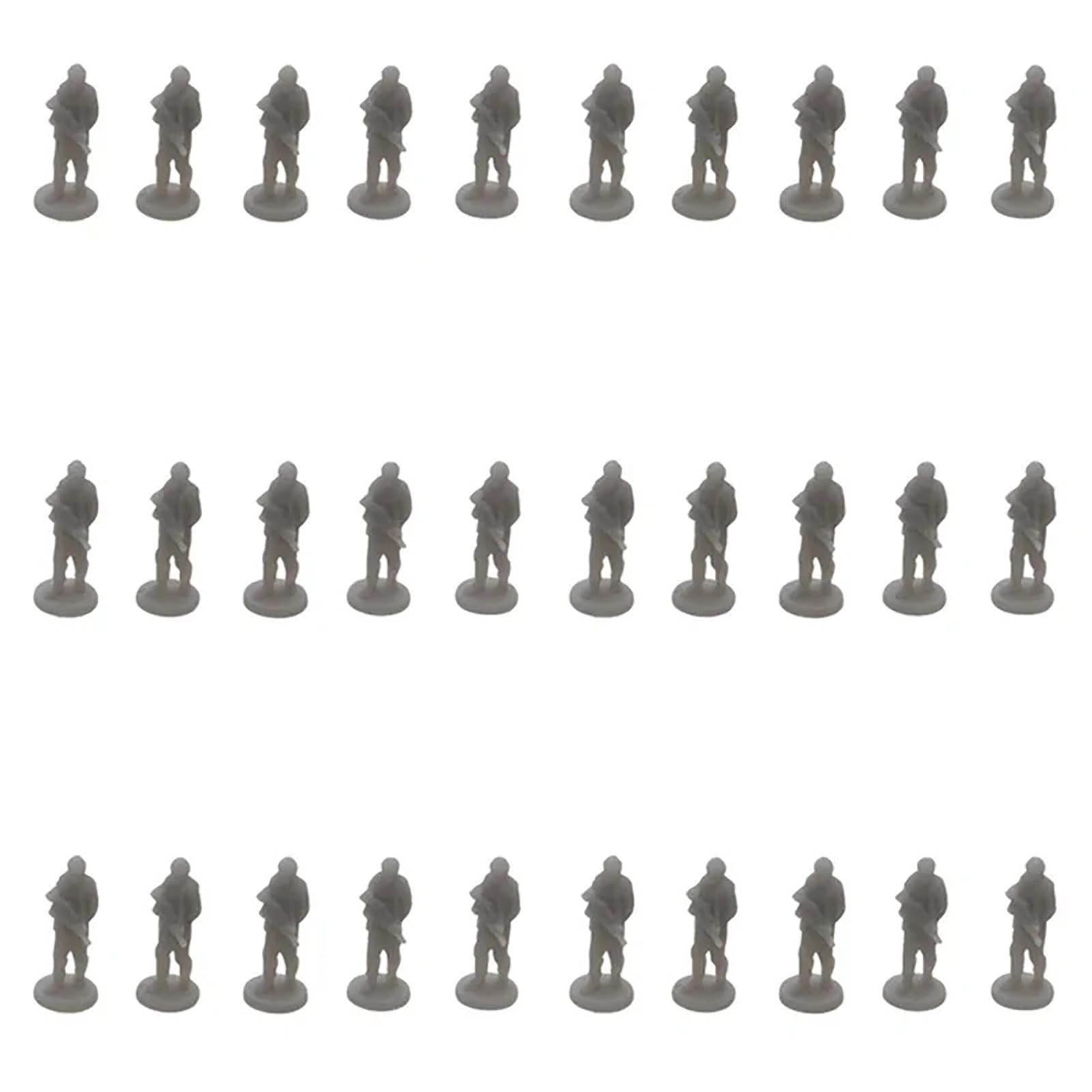 1Set Standing Posture Soldier Model 1/700 1/350 Scale Army Men Soldiers Mould Resin Figure Kits For DIY Military Scene Construction(1/350 (30pcs))