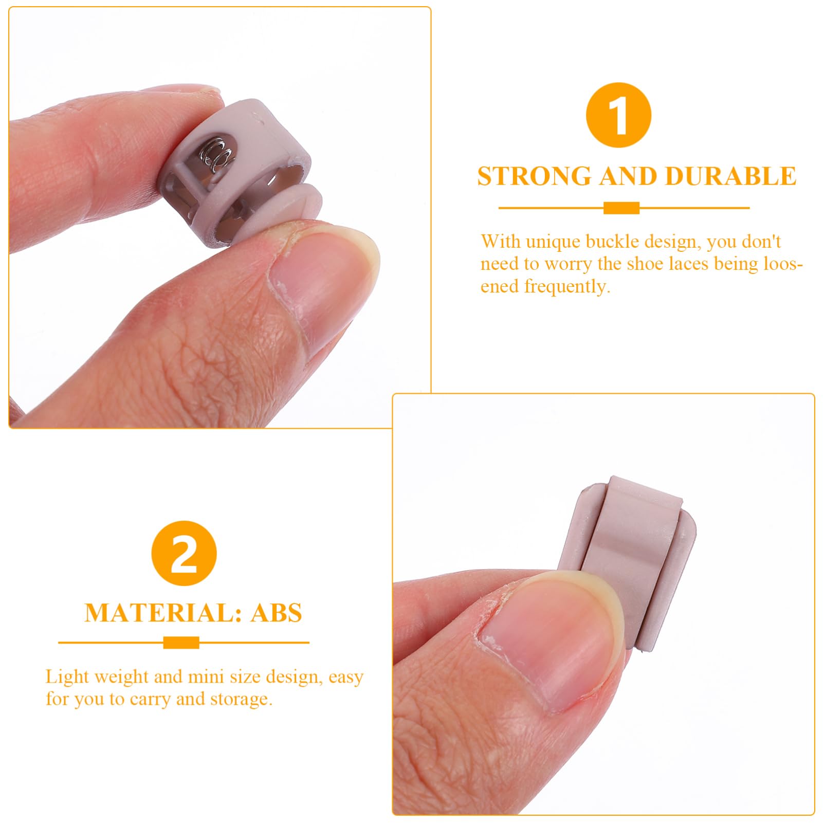 COLLBATH Shoes Lace Accessories 50pcs Spring Buckle Tail Clip Set Quick Easy to Use