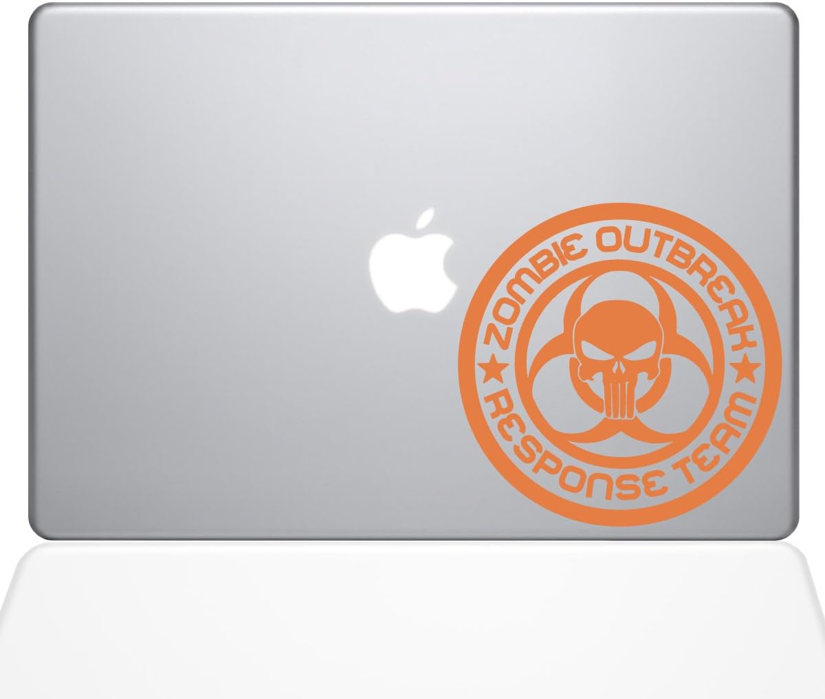 The Decal Guru Zombie Response Team MacBook Decal Vinyl Sticker - 15" MacBook Pro (2016 & Newer) - Orange (1275-MAC-15X-P)