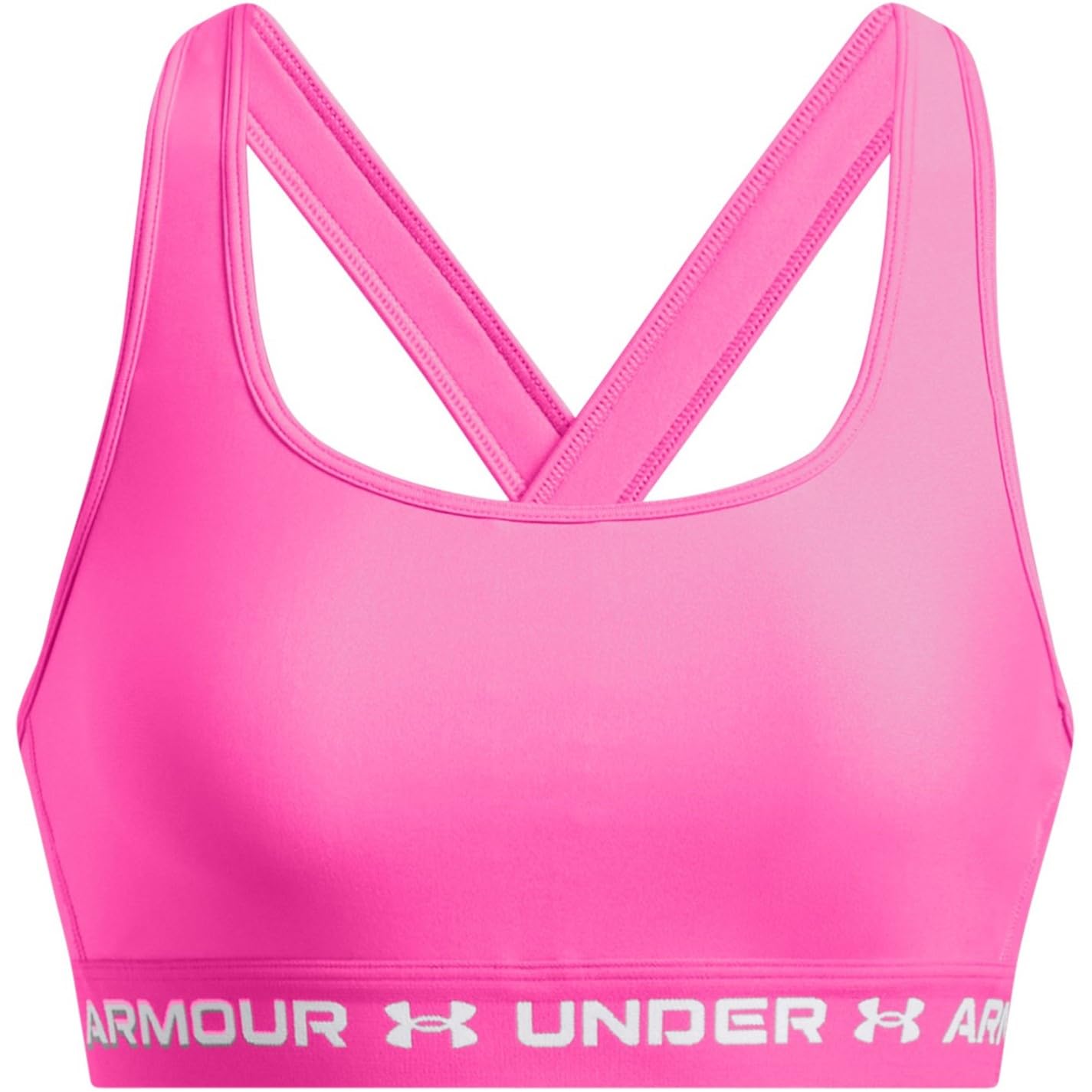 Under Armour Womens Crossback Medium Impact Sports Bra Pink XS
