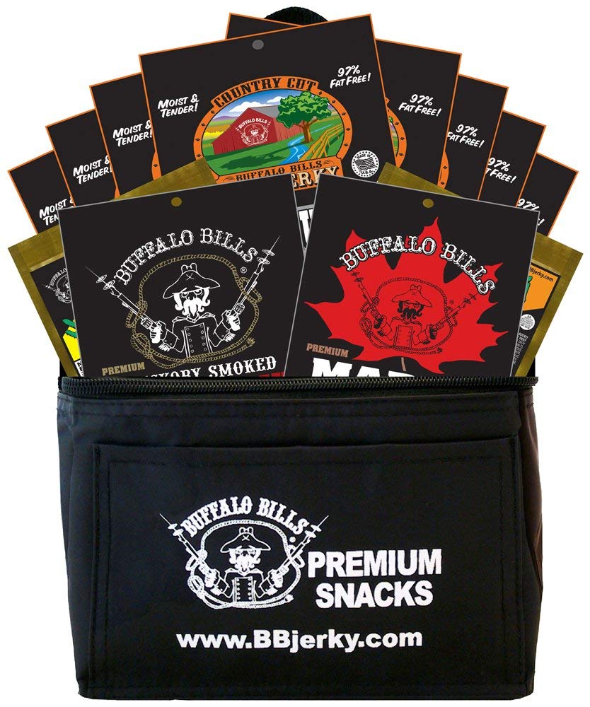 Buffalo Bills 12-Piece Beef Jerky Sampler Black 6-Pack Gift Cooler (12 assorted 1.5oz jerky packs)