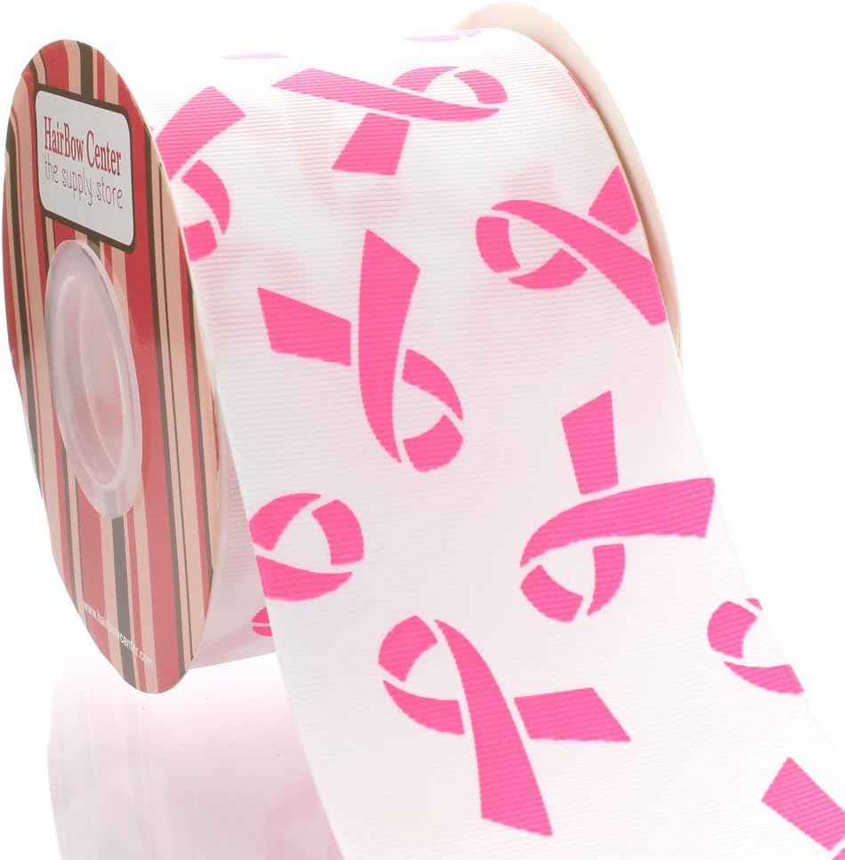 3 Pink Cancer Awareness Grosgrain Ribbon 25 Yard