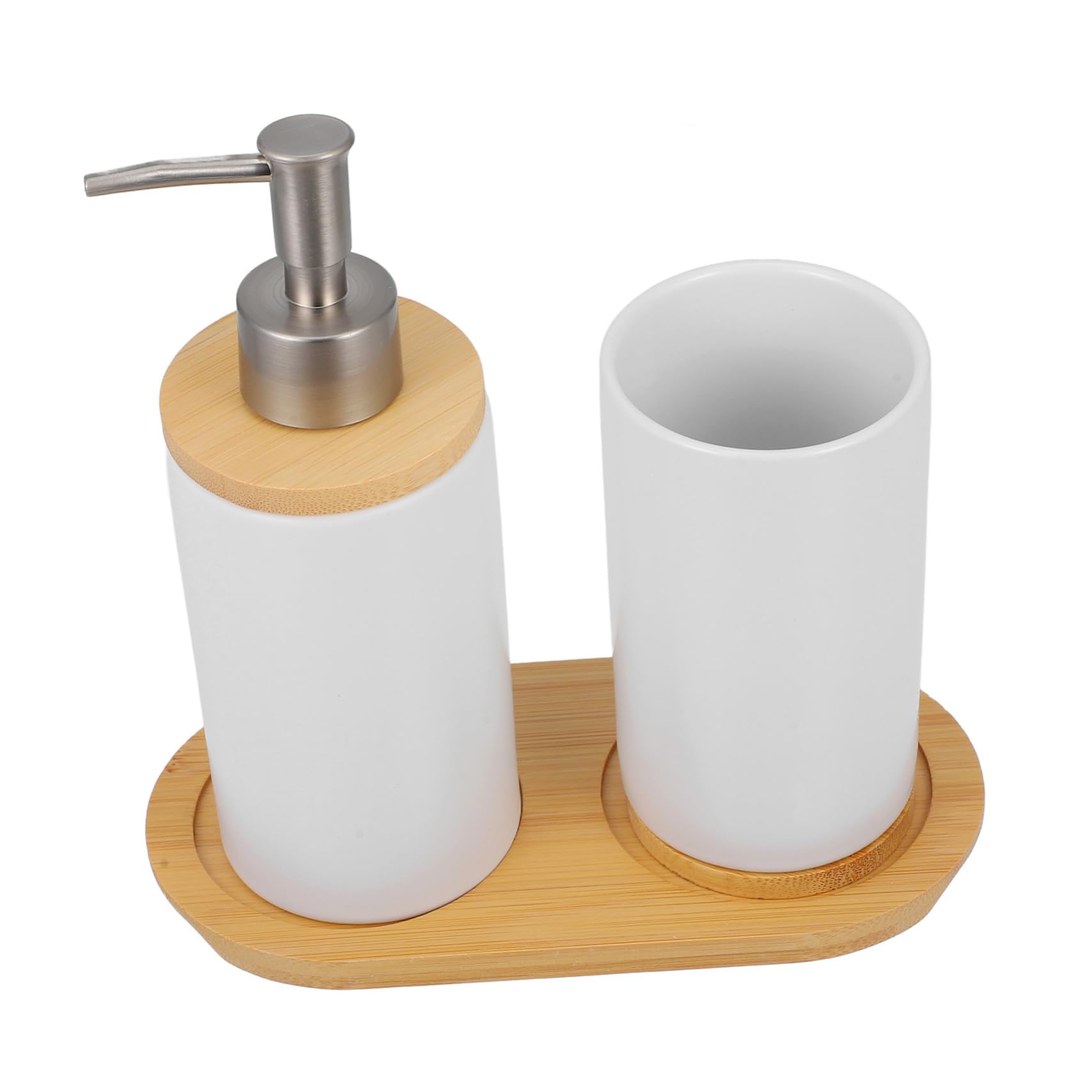 Accesorios de Baño Vaso para Cepillo de Dientes de Cerámica Color Claro Dispensador de Jabón de Manos para Baño Conjunto de Organizador