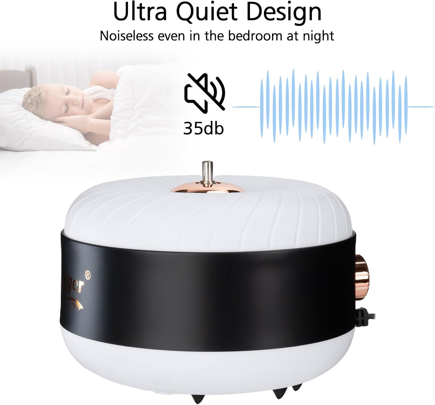 hygger 3W/8W Aquarium Air Pump, Powerful 50GPH/140GPH Adjustable Fish Tank Aerator, Ultra Quiet Oxygen Pump Aquarium Bubbler with Accessories for up to 300 Gallon Tank