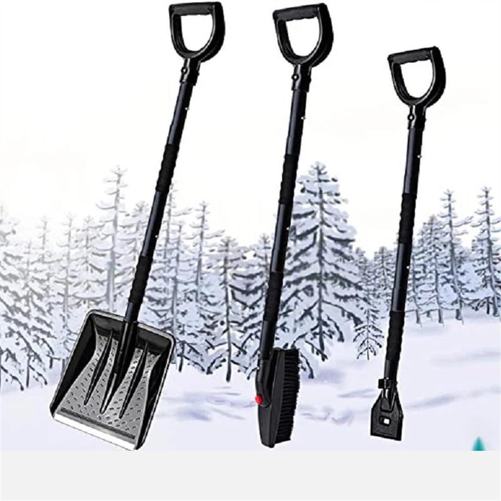 Rascador de hielo para coche Kit De Pala De Nieve 3-en-1 Con Rascador De Hielo Pala Plegable Para Quitar La Nieve Para Coche Camping Nieve Al Aire Libre Herramientas Retráctiles Rascadores de hielo pa
