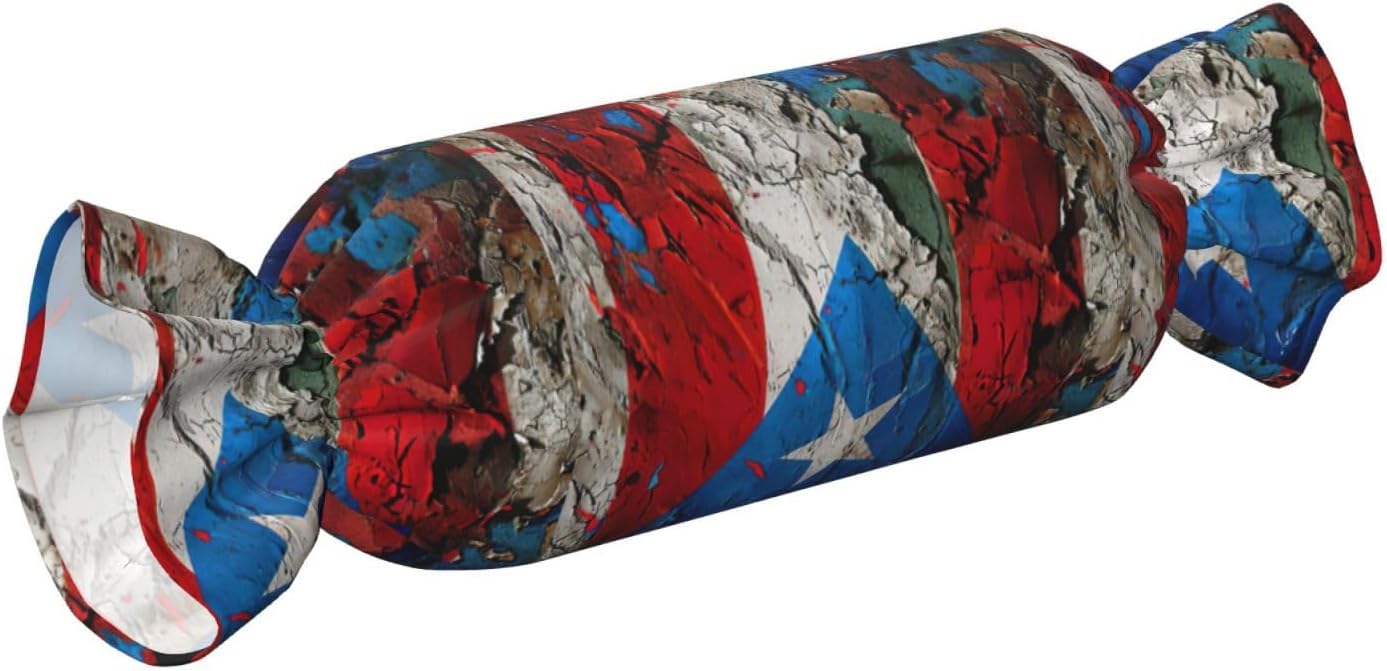 Puerto rico Wallpaper Flag Print Candy Cylindrical Pillow Round Bolster Pillows Versatile Use Decor Bedroom Travel