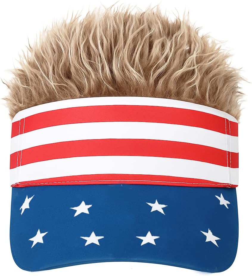 Men's Hair Visor Sun Hats Visor with Hair Fake Hat with Hairs for Men Novelty Spiked Adjustable Baseball Caps Funny Gift - Image 7