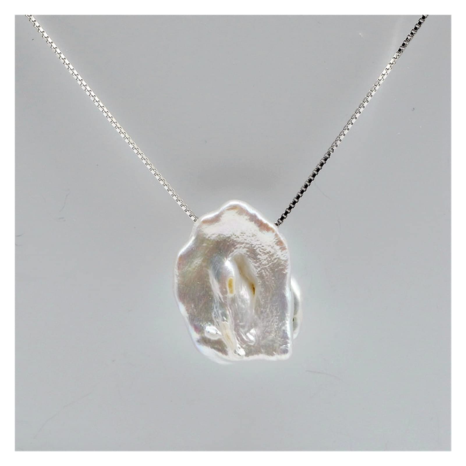 L'unica collana in stile barocco, perla seghettata, collana in argento sterling 925, collana di perle da donna Collane da donna