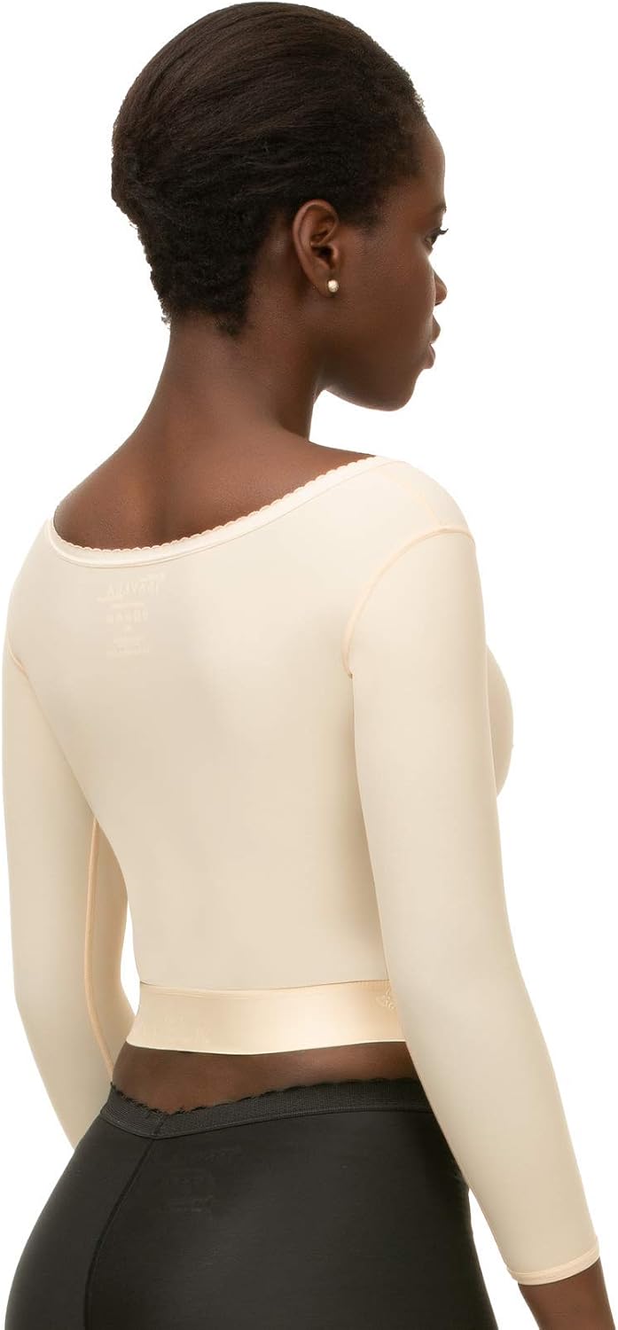 Isavela Compression Vest with Long Sleeves – Post-Surgical Arm, Back & Chest Support for Liposuction, Breast Surgery