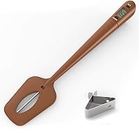 Vista 1 de Efeng Espátula de termómetro de caramelo, termómetro digital de cocina con clip para olla, espátula de silicona con termómetro de carne, espátula
