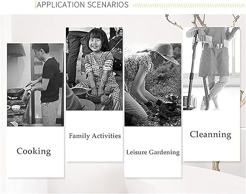 Miniatura 7 de YONUAN Paquete de 2 delantales de Navidad para niños, delantal de chef ajustable de pan de jengibre de Papá Noel para niñas y niños, fiesta de